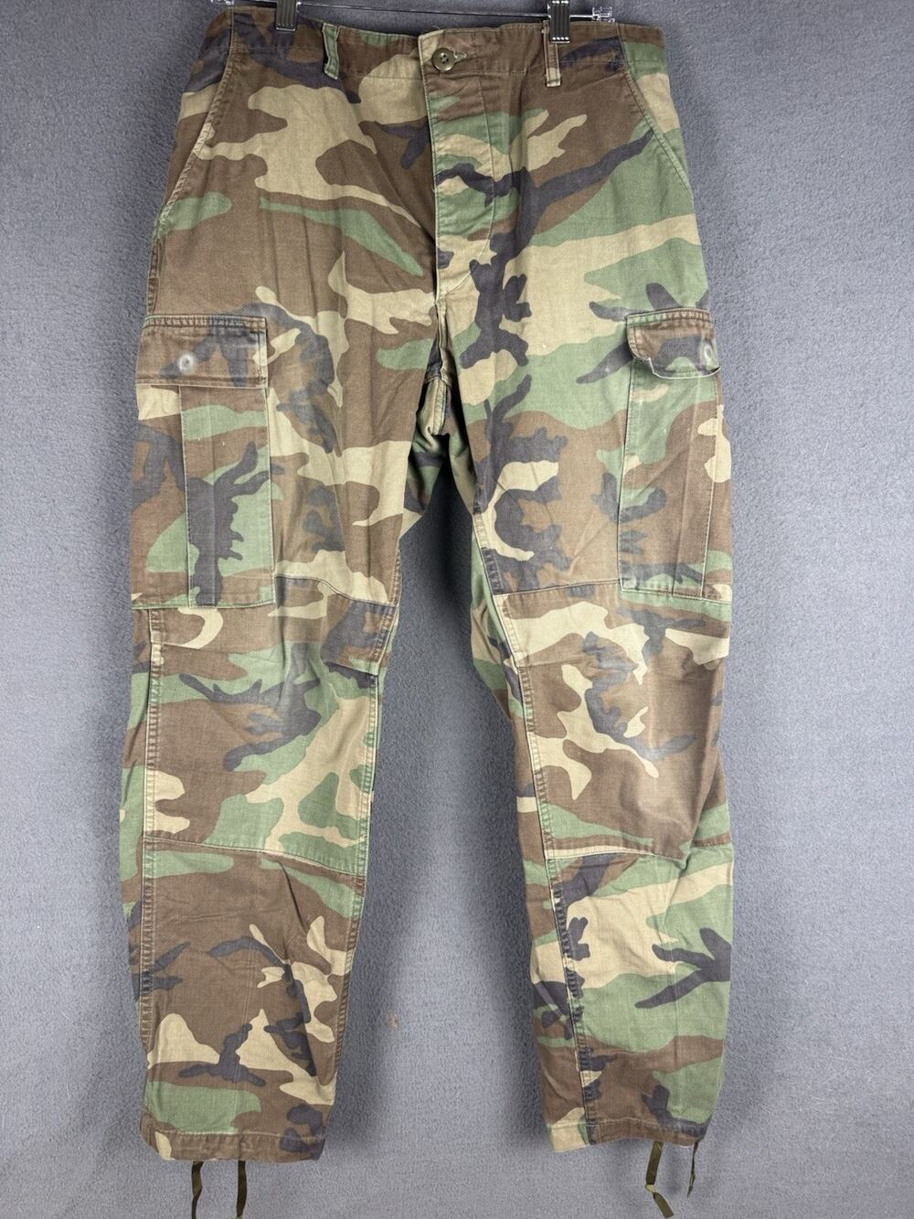 Vintage 80s U.S. Military Camo Combat Cargo Uniform Trouser Pants 34x31 Utility